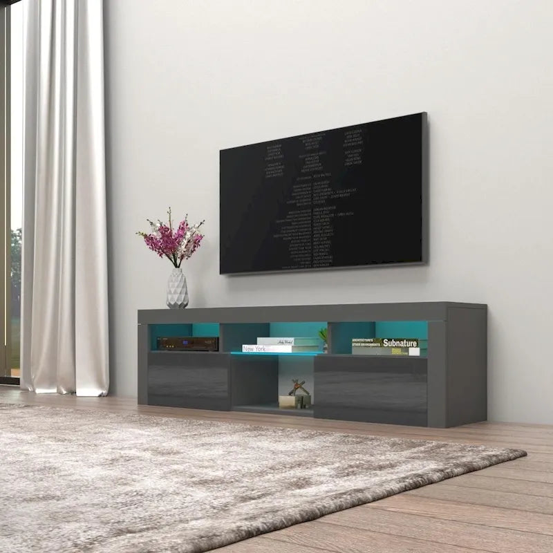 Bari 160 Wall Mounted Floating 63 TV Stand with 16 Color LEDs