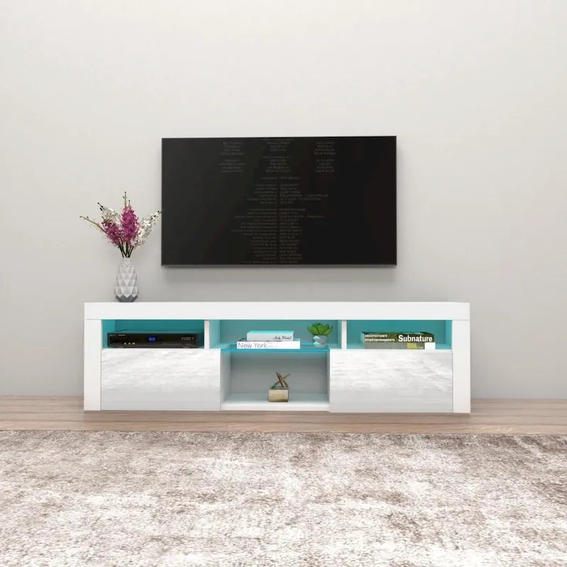 Bari 160 Wall Mounted Floating 63 TV Stand with 16 Color LEDs