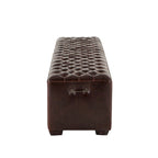 Copper Grove Pravets 78-inch Leather Bench with Diamond Stitch Detailing
