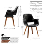 Porthos Home Haro Dining Chairs Set of 2, PU Leather, Bentwood Legs