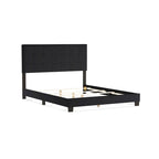 Porch & Den Bayview Charcoal Grey Grid-tufted Upholstered Panel Bed