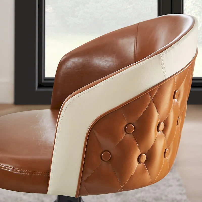 Art Leon Faux Leather Swivel Home Office Chair
