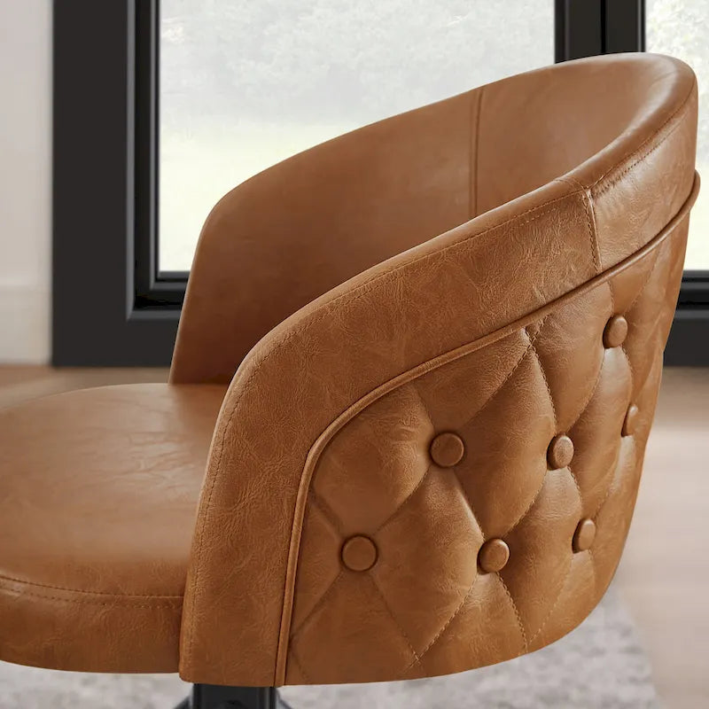 Art Leon Faux Leather Swivel Home Office Chair