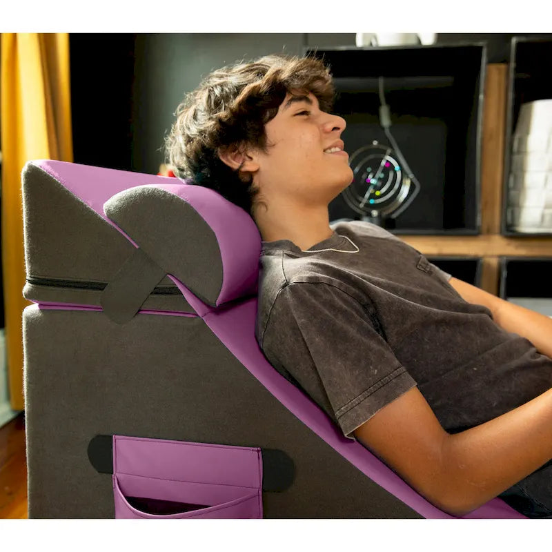 Jaxx Flexx V-Tex Convertible 3 in 1 Gamer Chair, Table, & Ottoman w/ Adjustable Headrest - Vinyl