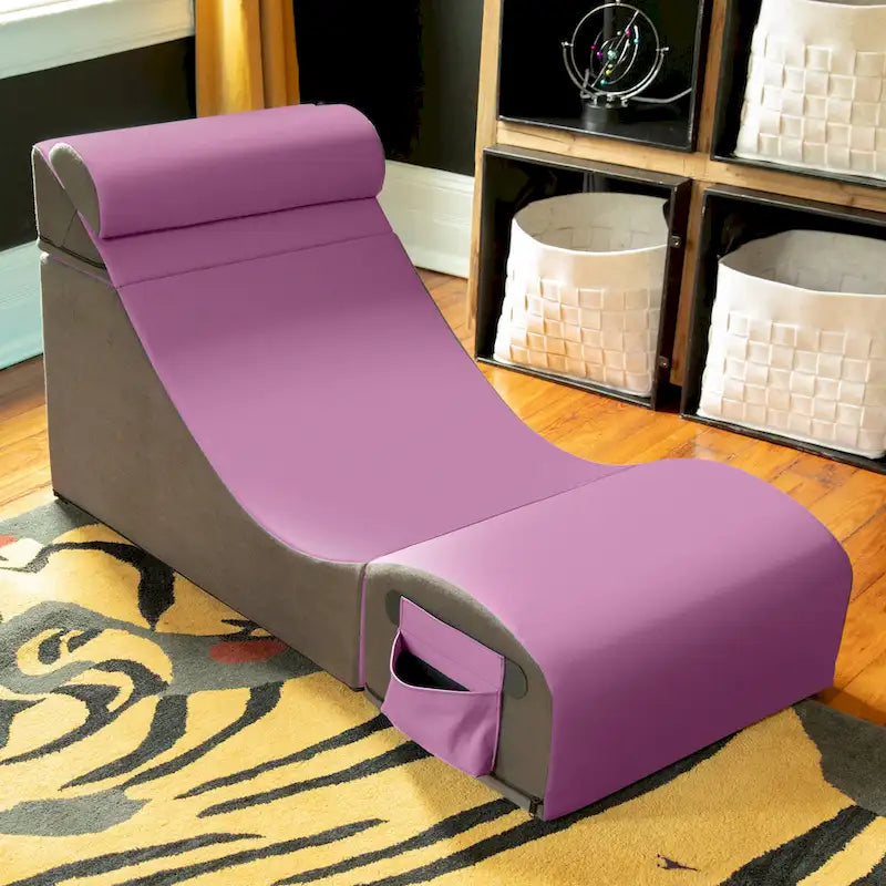 Jaxx Flexx V-Tex Convertible 3 in 1 Gamer Chair, Table, & Ottoman w/ Adjustable Headrest - Vinyl
