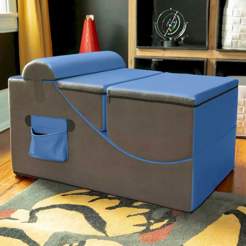Jaxx Flexx V-Tex Convertible 3 in 1 Gamer Chair, Table, & Ottoman w/ Adjustable Headrest - Vinyl