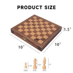 GSE 10 Magnetic Travel Chess Set, Wooden Chess Board Game Set with Drawers, Classic Portable Chess Set