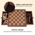 GSE 10 Magnetic Travel Chess Set, Wooden Chess Board Game Set with Drawers, Classic Portable Chess Set