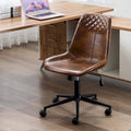 Curved Faux Leather Task Chair Air Lift Office Chair