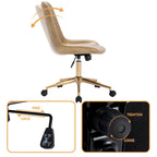 Curved Faux Leather Task Chair Air Lift Office Chair