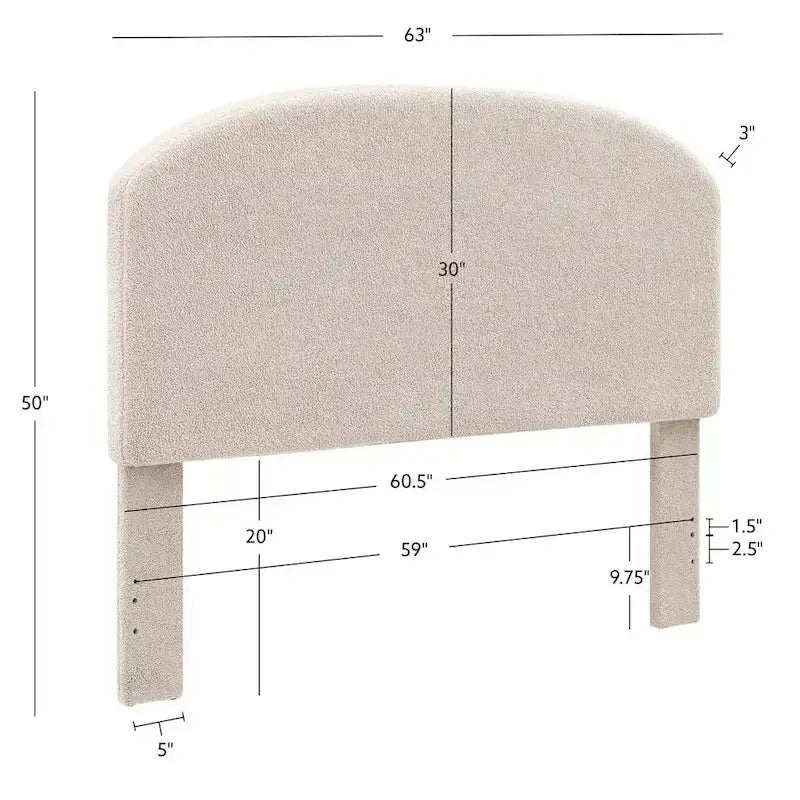Collymore Natural Sherpa Fleece Headboard