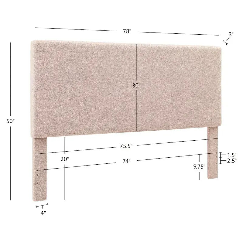 Collymore Natural Sherpa Fleece Headboard