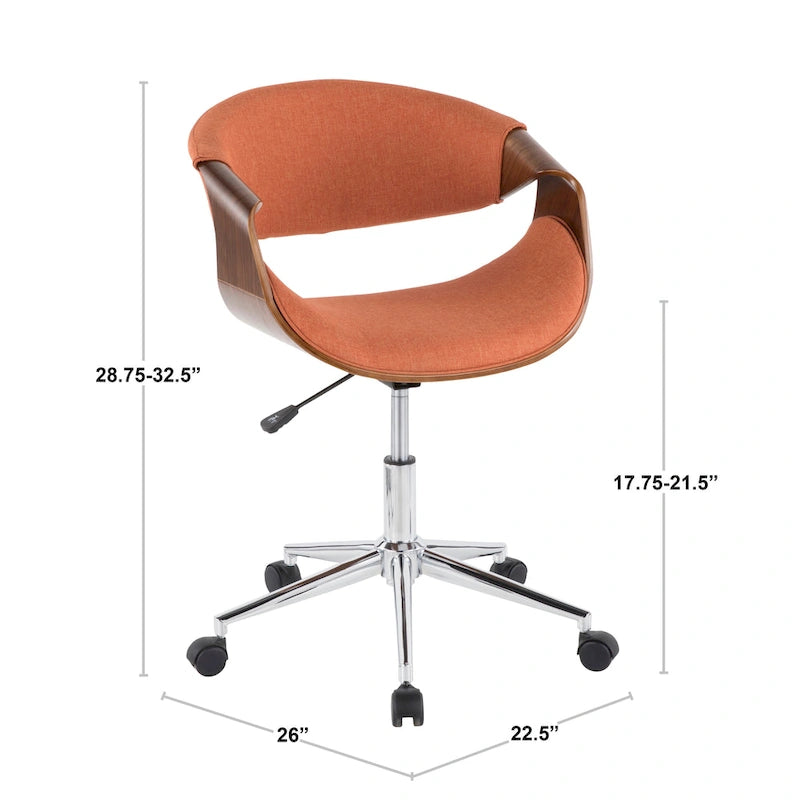 Carson Carrington Kanasen Mid-century Modern Walnut Wood Office Chair - N/A