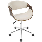 Carson Carrington Kanasen Mid-century Modern Walnut Wood Office Chair - N/A