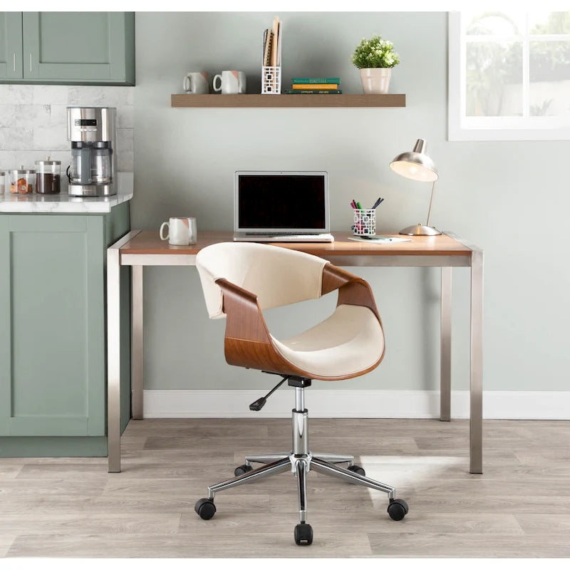 Carson Carrington Kanasen Mid-century Modern Walnut Wood Office Chair - N/A