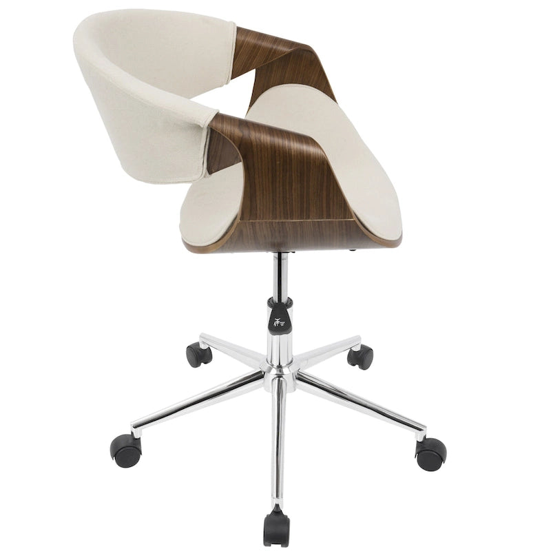 Carson Carrington Kanasen Mid-century Modern Walnut Wood Office Chair - N/A