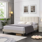 Platform Bed Frame with Fabric Upholstered Headboard
