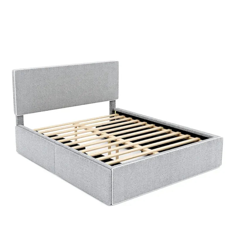 Full Size Upholstered Platform Bed with 4 Drawers