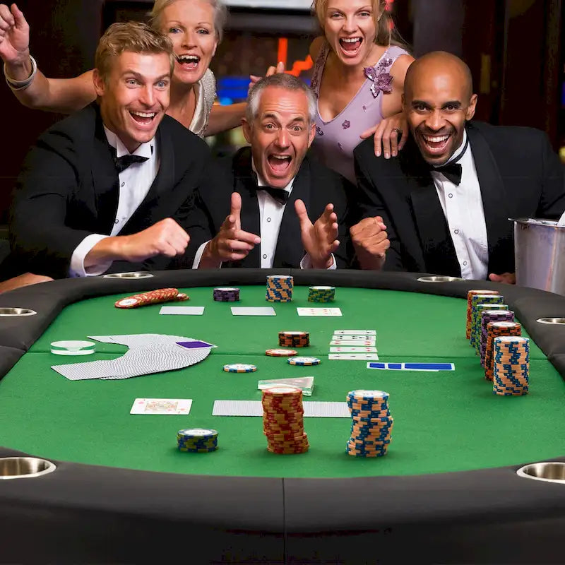 AVAWING 8 Players Foldable Game Poker Table with Cup Holder