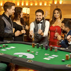 AVAWING 8 Players Foldable Game Poker Table with Cup Holder
