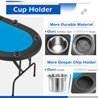 AVAWING 8 Players Foldable Game Poker Table with Cup Holder