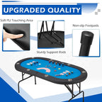 AVAWING 8 Players Foldable Game Poker Table with Cup Holder