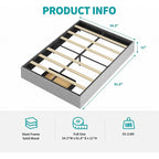 Mixoy Linen Fabric Upholstered Platform Bed Frame with Storage Drawers and Wood Slat