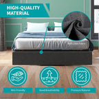 Mixoy Linen Fabric Upholstered Platform Bed Frame with Storage Drawers and Wood Slat