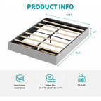 Mixoy Linen Fabric Upholstered Platform Bed Frame with Storage Drawers and Wood Slat