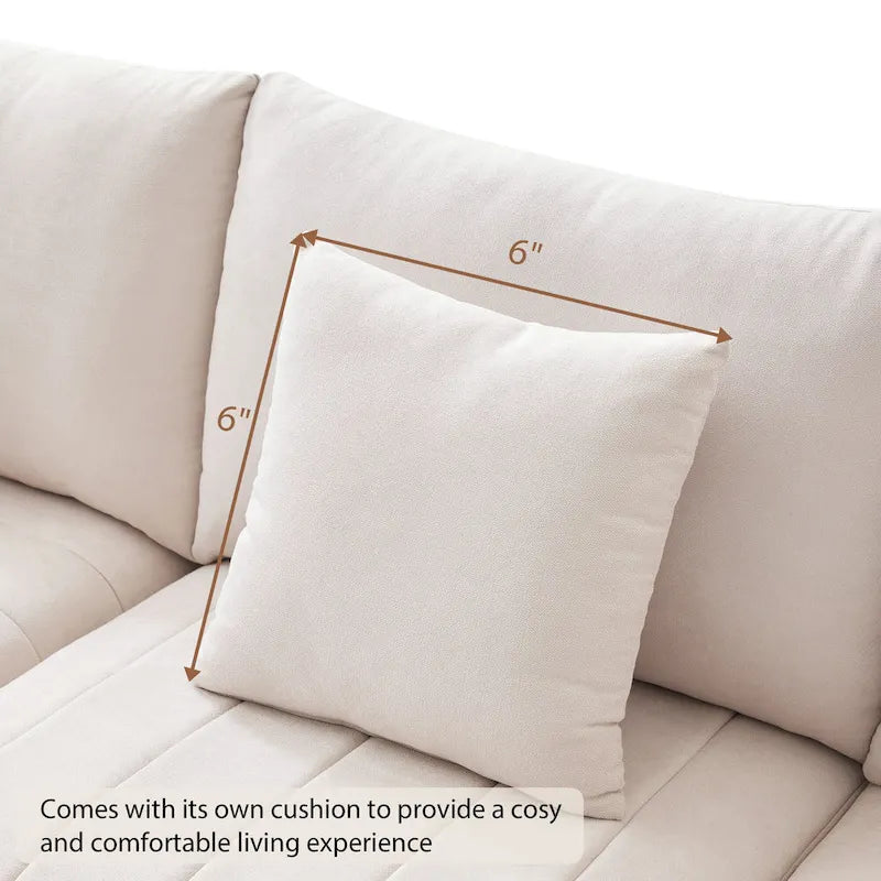 [VIDEO provided][New]89*79Modern Sectional Sofa with Vertical Stripes,2 Pillows,5-Seat Couch with Convertible Ottoman,Various C