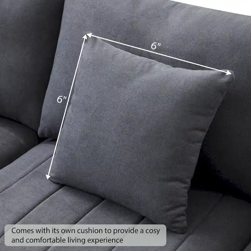 [VIDEO provided][New]89*79Modern Sectional Sofa with Vertical Stripes,2 Pillows,5-Seat Couch with Convertible Ottoman,Various C