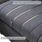 [VIDEO provided][New]89*79Modern Sectional Sofa with Vertical Stripes,2 Pillows,5-Seat Couch with Convertible Ottoman,Various C