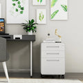 3-drawer Steel Filing Cabinets with Lock Mobile Under Desk Fully Assembled Cabinet