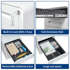 3-drawer Steel Filing Cabinets with Lock Mobile Under Desk Fully Assembled Cabinet