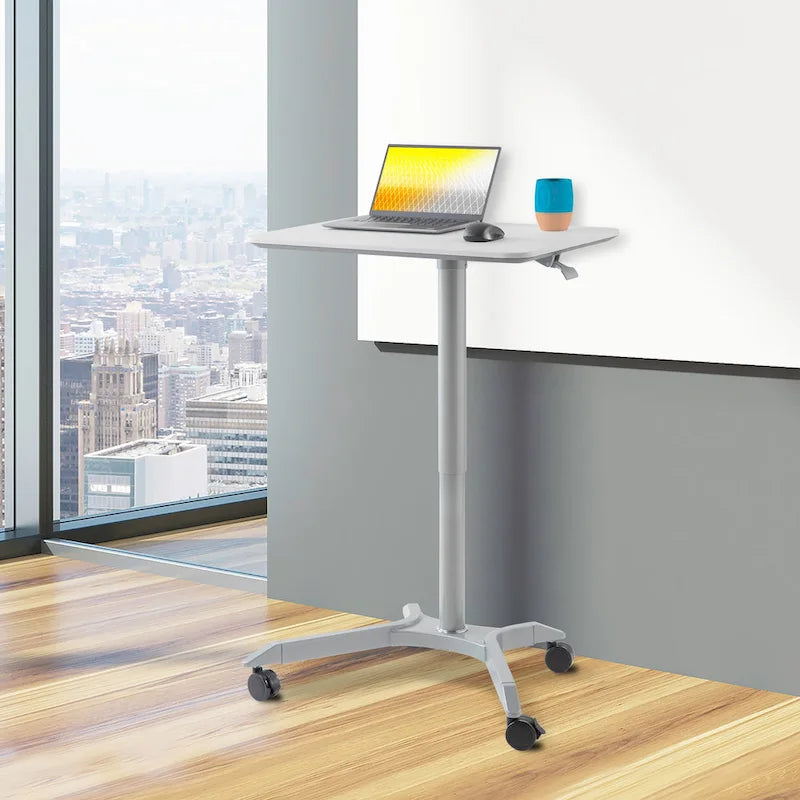 airLIFT XL 28 Pneumatic Height Adjustable Sit-Stand Mobile Laptop Computer Desk Cart