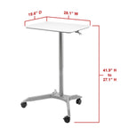 airLIFT XL 28 Pneumatic Height Adjustable Sit-Stand Mobile Laptop Computer Desk Cart