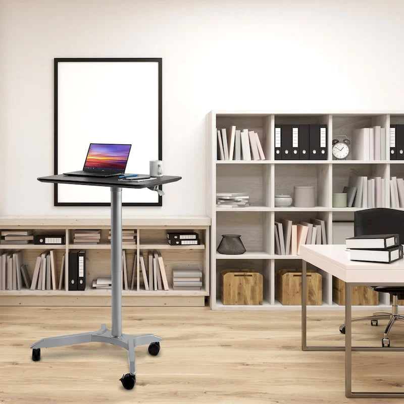 airLIFT XL 28 Pneumatic Height Adjustable Sit-Stand Mobile Laptop Computer Desk Cart