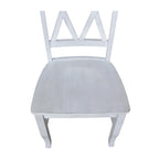Double X-Back Solid Wood Chairs - Set of Two