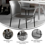 880 lb. Capacity Full Back Contoured Stack Chair with Powder Coated Sled Base