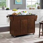 Crosley Eleanor Black Granite Top Kitchen Cart - 18d x 51.5w d 35.25h