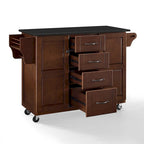 Crosley Eleanor Black Granite Top Kitchen Cart - 18d x 51.5w d 35.25h