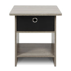 Furinno Dario End Table/ Night Stand Storage Shelf with Bin Drawer