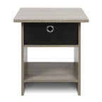 Furinno Dario End Table/ Night Stand Storage Shelf with Bin Drawer