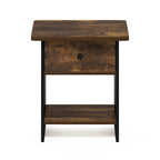 Furinno Dario End Table/ Night Stand Storage Shelf with Bin Drawer
