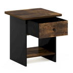 Furinno Dario End Table/ Night Stand Storage Shelf with Bin Drawer