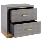 Edinburgh 2-Drawer Faux Shagreen End table