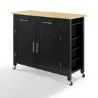 Crosley Savannah Full-size Wood-top Kitchen Cart - 37H x 42W x 18.25D
