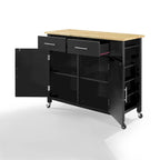 Crosley Savannah Full-size Wood-top Kitchen Cart - 37H x 42W x 18.25D