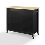 Crosley Savannah Full-size Wood-top Kitchen Cart - 37H x 42W x 18.25D