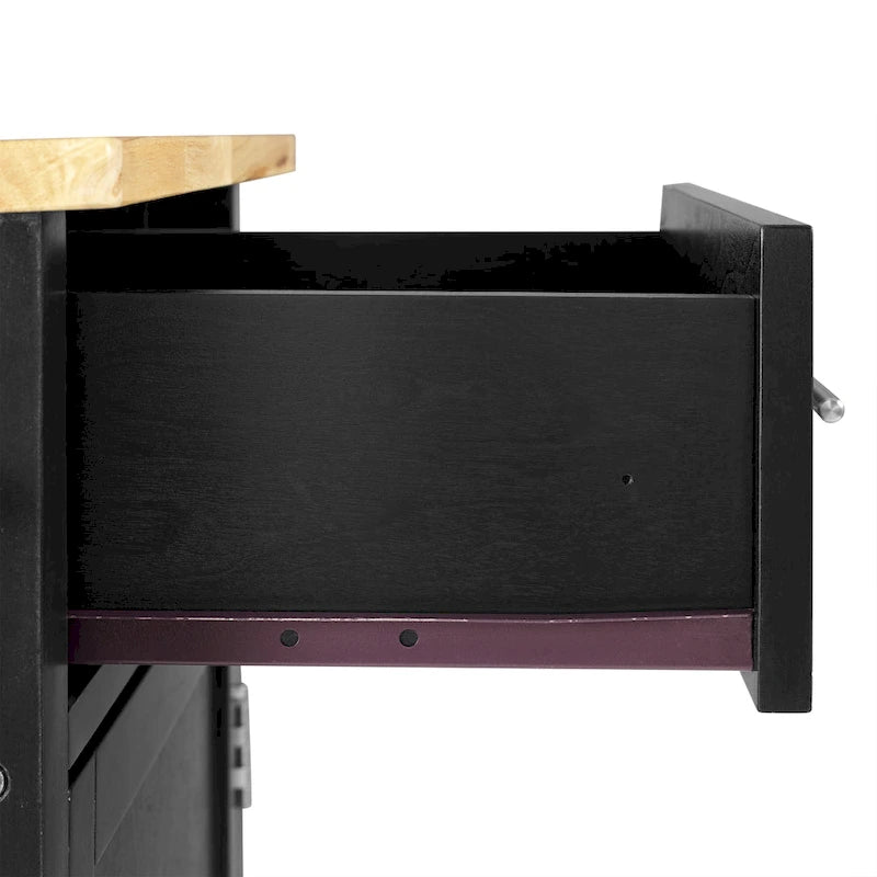 Crosley Savannah Full-size Wood-top Kitchen Cart - 37H x 42W x 18.25D